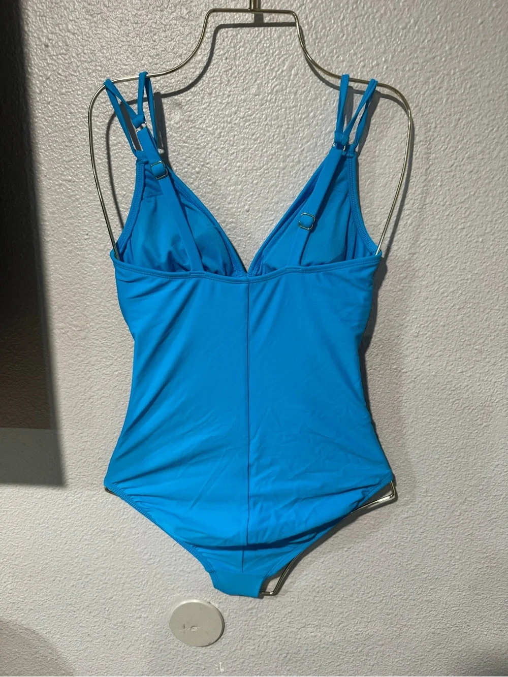 SHADE & SHORE shapemaker V Neck One Piece full seat coverage peacock blue-XS